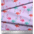thumbnail image 3 of Soimoi Moss Georgette Fabric Flamingo Bird Printed Fabric 1 Yard 42 Inch Wide, 3 of 3