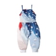 thumbnail image 2 of EGNMCR Girls' Jumpsuits & Rompers Girls Children's Summer Independence Day Romper Sling Sleeveless Backless Short Jumpsuit Kid Rompers, 2 of 9