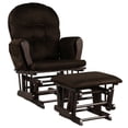 thumbnail image 1 of Gymax Baby Nursery Relax Rocker Rocking Chair Glider & Ottoman Set w/ Cushion Brown, 1 of 10