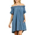 thumbnail image 2 of Robes Grande Taille pour Femmes Été Robe Grande Taille Ample Épaules Dénudées Chemise Hauts Robe en Liquidation, 2 of 7