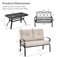 thumbnail image 3 of Costway Ensemble de Mobilier de Terrasse 2 Pcs Banc d'Amour Table Chaise Coussinée Beige, 3 of 10