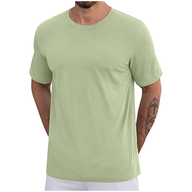 Gspmoly T-Shirt pour Homme, T-Shirt de Sport Uni Décontracté à Manches Courtes et Col Rond pour Homme, Hauts d'Été, Offres Prime