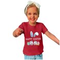 thumbnail image 2 of Penkiiy T-Shirts de Pâques pour Enfants Tout-Petits Garçons Filles Mode Oreilles de Lapin de Pâques Oeufs de Pâques Imprimé Col Rond Imprimé Manche Courte Haut 3 Ans Rouge, 2 of 4