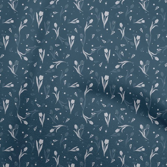 oneOone Coton Sarcelle Bleu Tissu Floral Robe Tissu Tissu Imprimé par la Cour 56 Pouces de Large