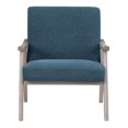 thumbnail image 4 of Fauteuil Weldon en Tissu Bleu Azur avec Cadre Fini Gris Brossé, 4 of 7