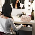thumbnail image 4 of Travel Floral Quilted Cosmetic Bag Portable Small Storage Organizer for, 4 of 5