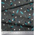 thumbnail image 2 of Soimoi Gray Poly Georgette Fabric Dot & Feather Printed Fabric 1 Yard 52 Inch Wide, 2 of 3