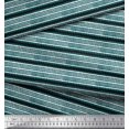 thumbnail image 3 of Soimoi Polyester Crepe Fabric Stripe Block Printed Fabric 1 Yard 52 Inch Wide, 3 of 3