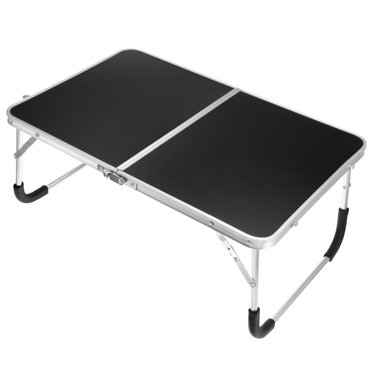 Unique Bargains Foldable Laptop Table Picnic Bed Tray Tables Snacks Reading Desks, Black