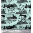 thumbnail image 1 of Soimoi Green Viscose Chiffon Fabric Mountains & Text Print Fabric by the Yard 42 Inch Wide, 1 of 5