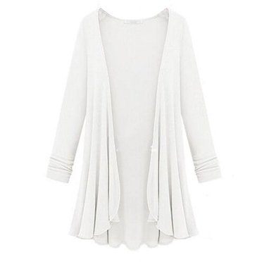 Cardigan à Manches Longues d'Automne pour Femmes, Ouverture Irrégulière, Surpiqué, Manteau Élégant pour Femme, Grande Taille