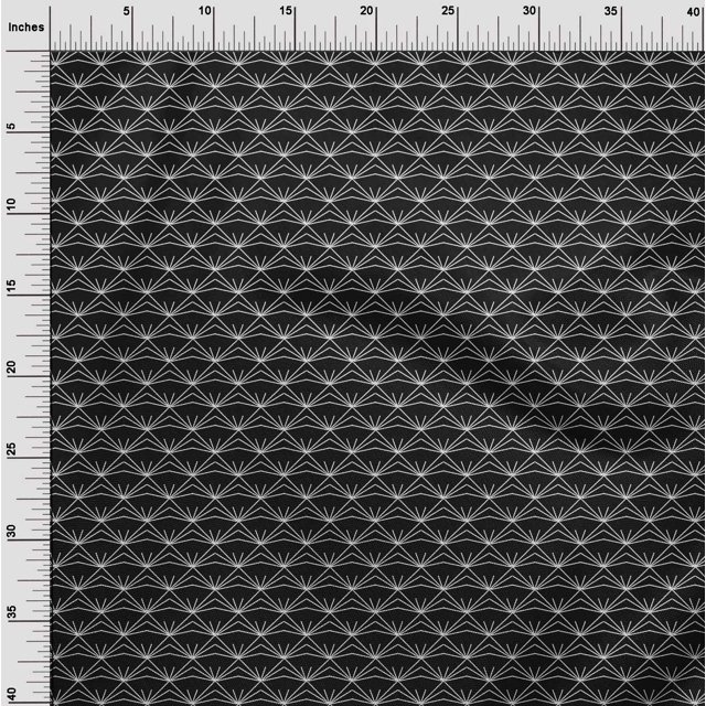 oneOone Georgette Viscose Fabric Shapes Geometric Sashiko Printed Craft Fabric BTY 42 Inch Wide