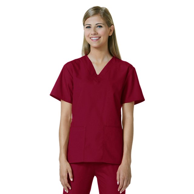 Core by Maevn Women's V-Neck Solid Scrub Top