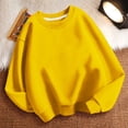 thumbnail image 4 of lcziwo Children Sweatshirt Crewneck,Kids Basic Soild Pullover Oversize Casual Tunic Drop Shoulder Long Sleeve Shirt Fall Winter Fashion no Hood Yellow,6 Years, 4 of 4