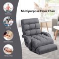 thumbnail image 4 of Costway Fauteuil de Sol Pliant avec Dossier Réglable à 6 Positions et Coussin Lombaire Gris, 4 of 10