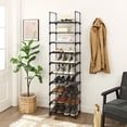 thumbnail image 2 of Stanz (TM) 10 Tier 20 Pairs Shoe Rack, Shoe Tower Shelf Entryway Cabinet Storage Organizer, Black, 2 of 6