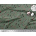 thumbnail image 2 of Soimoi Green polyester Crepe Fabric Red Berries & Leaves Print Sewing Fabric Yard 42 Inch Wide, 2 of 3