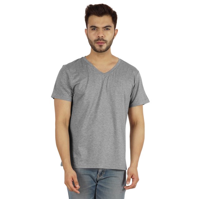Inkmeso Men's V-neck Basic Tshirt Short Sleeve Solid Regular Fit Cotton Tee