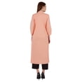 thumbnail image 4 of Bimba Kurta Droite Unie Ethnique Indienne pour Femmes à Col Mandarin avec Encolure Plissée en Coton, 4 of 7