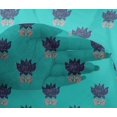 thumbnail image 4 of oneOone Viscose Chiffon Fabric Leaves & Lotus Block Printed Fabric 1 Yard 42 Inch Wide, 4 of 4