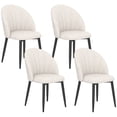 thumbnail image 1 of HOMCOM Dining Chairs Set of 4 Kitchen Chairs with Metal Legs Cream White, 1 of 10