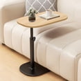 thumbnail image 1 of ZYNERY Table d'Appoint en Bois en Forme de C 30x45x45-80 cm, Hauteur Réglable avec Rotation à 360°, Petite Table à Café/collations pour Sofa/lit (Bois), 1 of 7