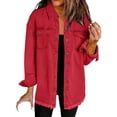 thumbnail image 1 of Yubnlvae Veste-Chemise en Denim Rouge Délavé Mode Décontractée pour Femme, m, 1 of 3