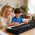 thumbnail image 4 of Costway 61 Keys Portable Keyboard with 200 Rhythms 200 Tones 70 Demos Note Sticker, Black, 4 of 10