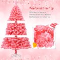 thumbnail image 4 of Patiojoy Pink Christmas Tree 6.5 Ft Xmas Decoration Tree w/ 884 Snow Flocked PVC Tips & Metal Stand, 4 of 10