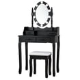 thumbnail image 1 of Patiojoy Ensemble Coiffeuse Table et Commode avec Lumière DEL, Noir, 1 of 9