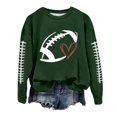 thumbnail image 1 of Aocisk Chandail à Capuche Léger à Manches Longues pour Femmes avec Imprimé Graphique de Football, Col Rond, Vert Foncé, Taille TG, 1 of 4