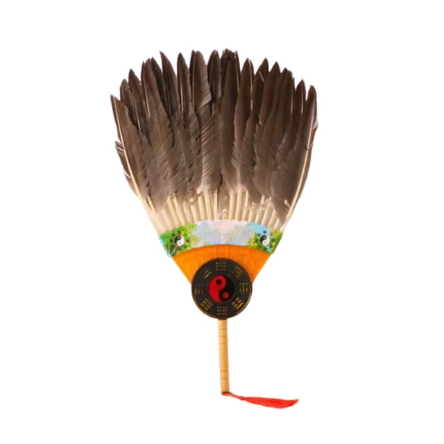 Esquirla Ancient Chinese Zhuge Liang Feather Fan Adult Feather Handheld Fan for Party B