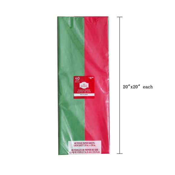 40CT RED GRN TISSUE - FRENCH