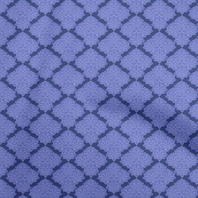 oneOone Georgette Viscose Dark Blue Fabric Asian Block Print Craft Projects Decor Fabric Printed By The Yard 42 Inch Wide