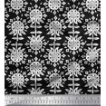thumbnail image 1 of Soimoi Moss Georgette Fabric Leaves & Floral Block Decor Fabric Printed Yard 42 Inch Wide, 1 of 3