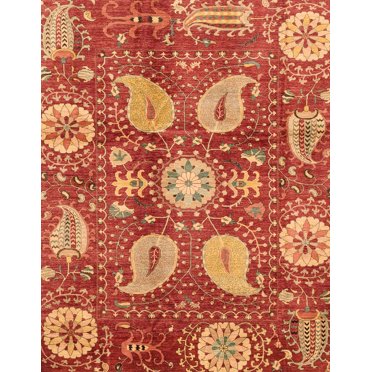 Ahgly Company Tapis d'Intérieur Rectangulaire Abstrait Orange Tapis de Zone Abstrait, 8 Pieds x 10 Pieds