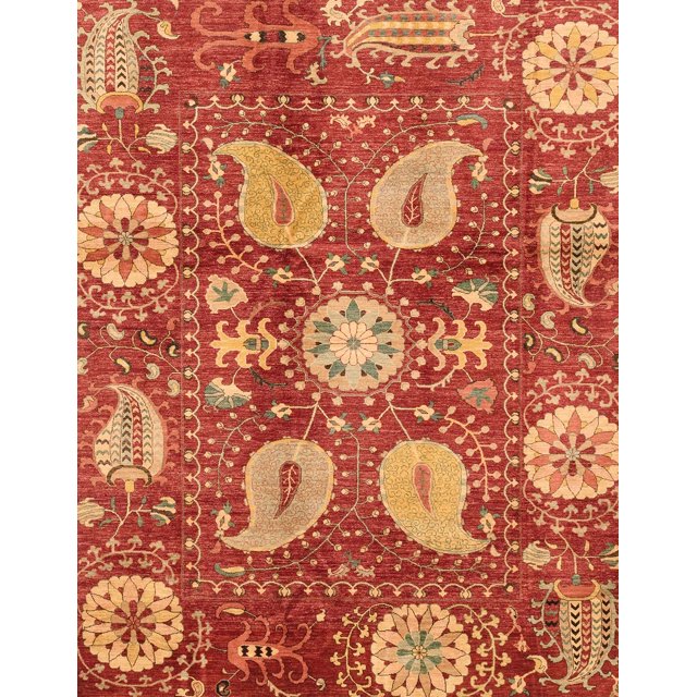 Ahgly Company Tapis d'Intérieur Rectangulaire Abstrait Orange Tapis de Zone Abstrait, 8 Pieds x 12 Pieds