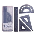 thumbnail image 2 of Cqxid Office Cabinet Under $10 Home & Garden Office&Craft&Stationery Triangular Ruler Set 4 Pieces Aluminum Alloy Ruler Metal Drafting Ruler Geometric Protractor For Students Draftsmen School, 2 of 9