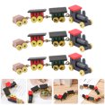 thumbnail image 1 of SEWACC Ensemble de 3 Pcs de Mini Trains en Bois Décorations pour l'Action de Grâce avec Couleur Rouge, 1 of 7