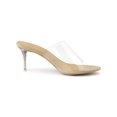 thumbnail image 3 of BLISSFUL STEP Sandales à Talons Aiguilles à Bride Transparente pour Femmes Beige 10, 3 of 8
