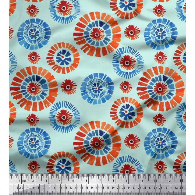 Soimoi Moss Georgette Fabric Brush Stroke Abstract Printed Craft Fabric by the Yard 42 Inch Wide