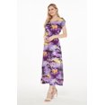 thumbnail image 2 of Robe Maxi Simple à Manches Cap Luau Hawaïenne pour Femme P Violet Coucher de Soleil, 2 of 5