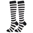 thumbnail image 4 of Bas de Compression 20-30 mmHg Longueur Genou Sport Bas de Compression Sport Bas Genou pour Unisexe Bas de Compression Course Cyclisme, Noir Blanc, P/M, 4 of 8