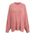 thumbnail image 5 of WUANDIXFA Chandails à Col Rond pour Femmes d'Automne, Chandails pour Femmes à Manches Longues avec Fente Latérale, Chandails à Col Rond, Hauts de Mode pour Femmes, Vêtements, Corset, Vêtement d'Extérieur, Rose, m, 5 of 5