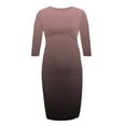 thumbnail image 1 of FAIWAD Robe de Maternité à Imprimé Dégradé pour Femmes, Manches 3/4, Extensible, Confortable, Allaitement, Col Rond, Robes Portefeuille, 1 of 4