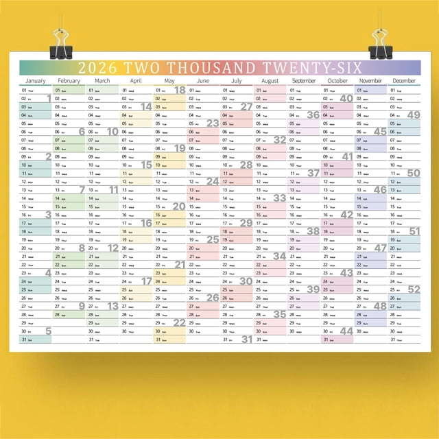 2026 Large Wall Calendar,Year Planner with Stickers,12-Month Academic Organizer,Daily Planning Layout,Home Office Wall Calendar,Color-Coded Monthly Schedule,Thick Paper,At-A-Glance Year Calendar