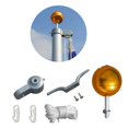 thumbnail image 1 of Bgsha Gold Plated Round Hand Waving Flag Pole Cap Outdoor Flagpole Accessories Kit, 1 of 9