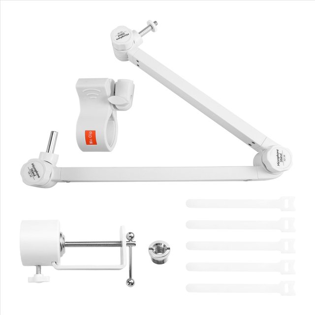 Bras de Microphone Réglable, Bras de Suspension avec Pince de Bureau pour Studio et Performances en Direct