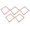 thumbnail image 1 of Agility Rings, 5Pcs 16.7x16.7x0.47in PP Multifunctional Quadrilateral Agility Training Rings Agility Training Equipment with Carrying Strap and Clip for Basketball, Football, 1 of 7