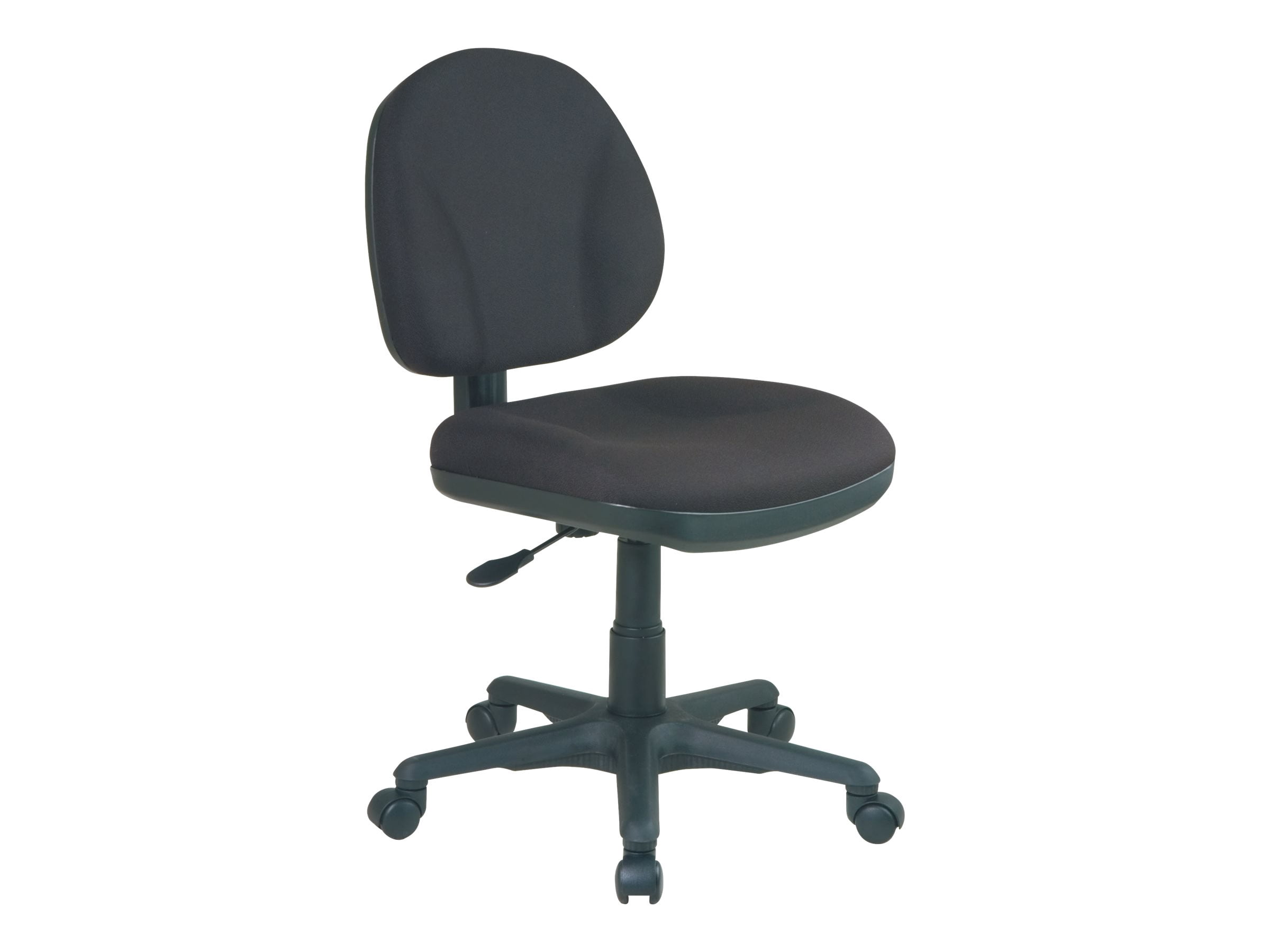 Office Star Sculptured Thick Padded Seat and Back with Built-in Lumbar Support Task Chair without Arms, Black